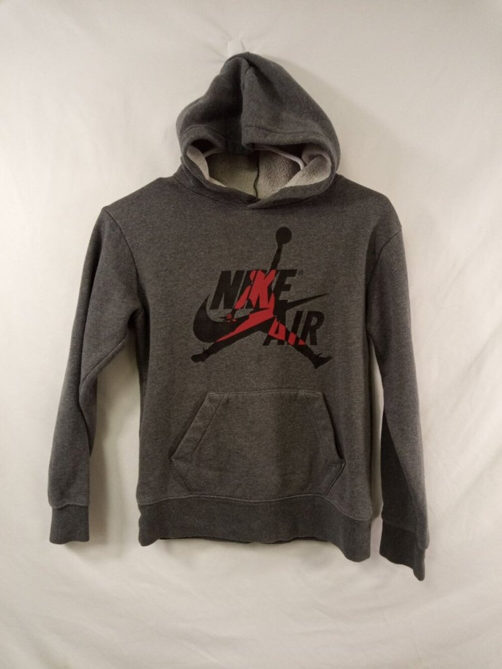 Air Jordan Kid's Grey/Black/Red Hoodie Size Medium (10-12)